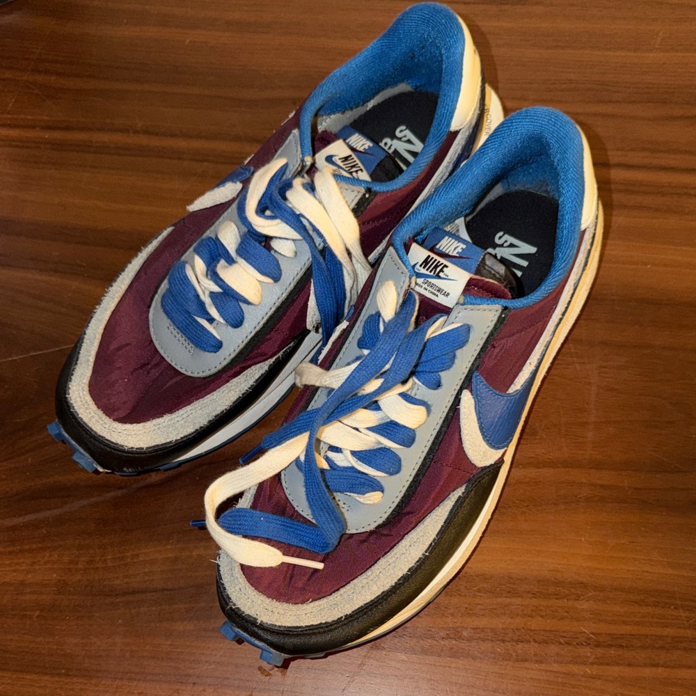 Nike SACAI undercover Men's Burgundy and Blue Sneakers